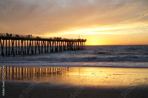 sunset pier © LA Aerial Image