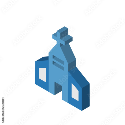 Church isometric right top view 3D icon