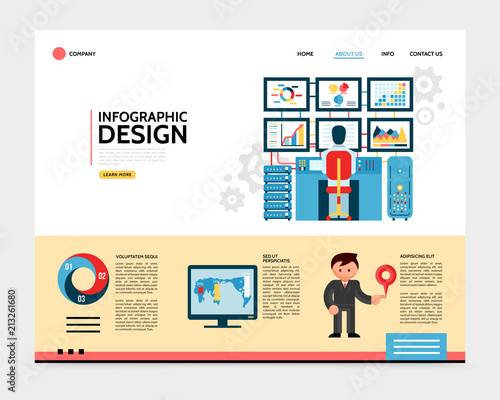 Flat Infographic Design Landing Page Concept
