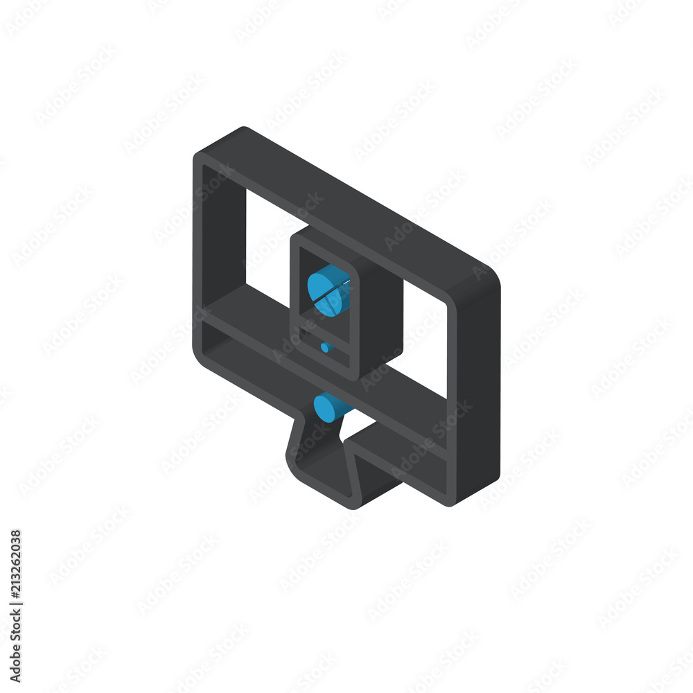 Obraz premium Analytics isometric right top view 3D icon