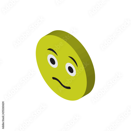 Confused isometric right top view 3D icon