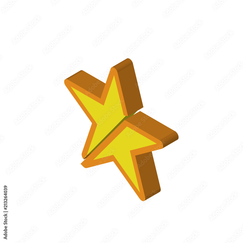Star isometric right top view 3D icon Star isometric right top view 3D icon
