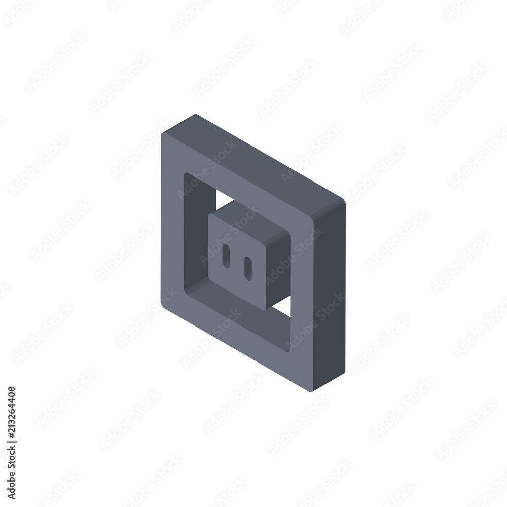 Big Socket isometric right top view 3D icon Big Socket isometric right top view 3D icon