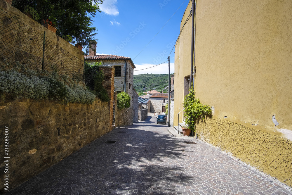 Arka Petrarka, Italy - June, 13, 2018: small street in an old town in Arka Petrarka, Italy
