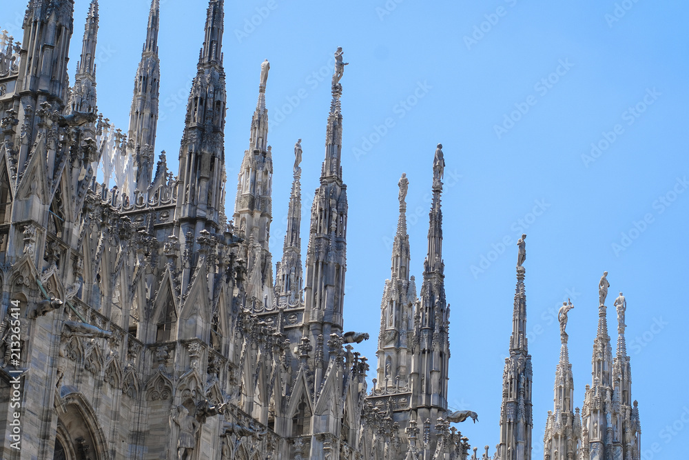 Milan, Italy - June, 18, 2018: part of Milan cathedral
