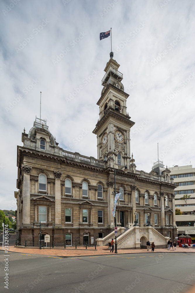 Dunedin's town hall and municipal offices in the CBD, South Island, New Zealand