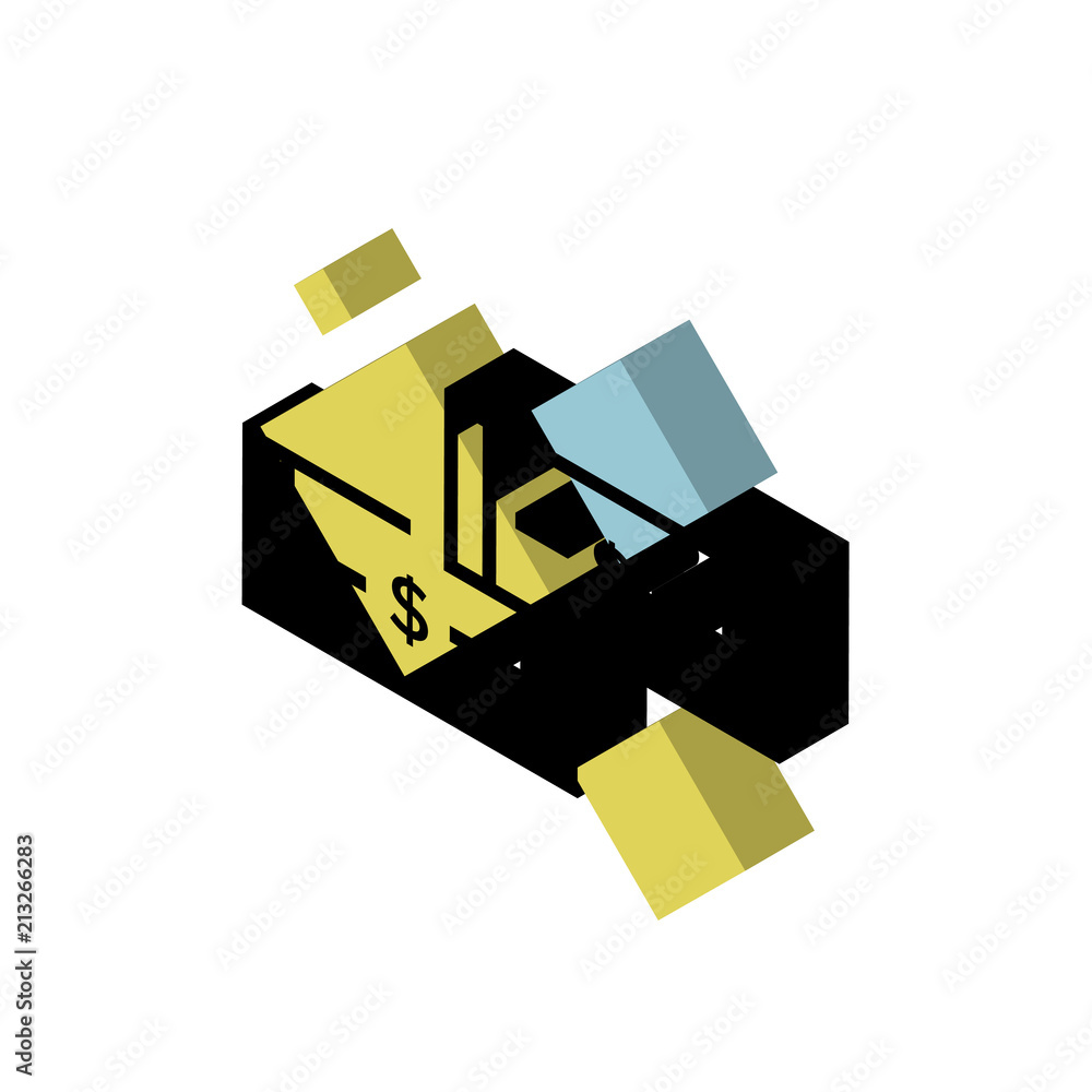 Obraz premium Dollar isometric right top view 3D icon