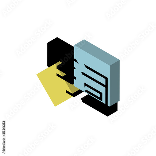 Broken isometric right top view 3D icon