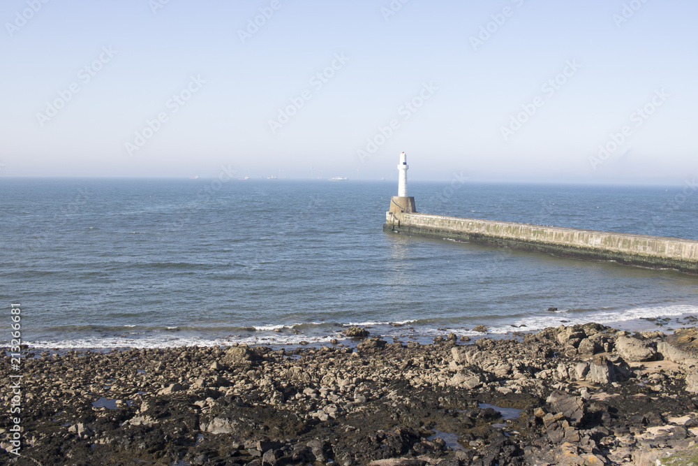 South Breakwater Lighthouse in front of Blue Sky