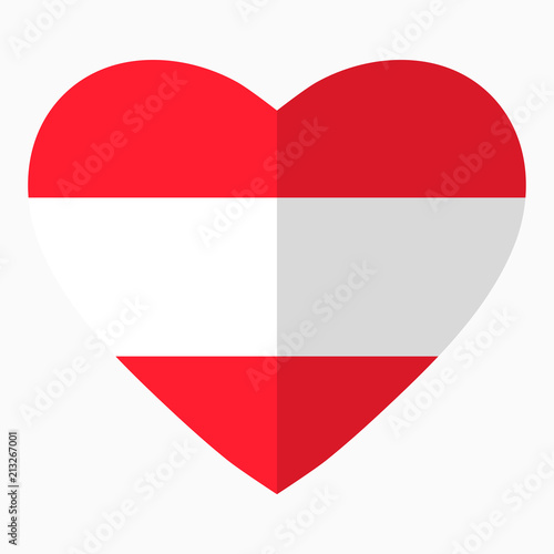 Free Download Flag of Austria in the shape of Heart, flat style, symbol of love for his country, patriotism, icon for Independence Day. - GFXLoad