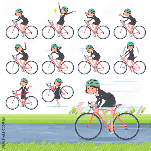flat type Gray suit business women_road bike