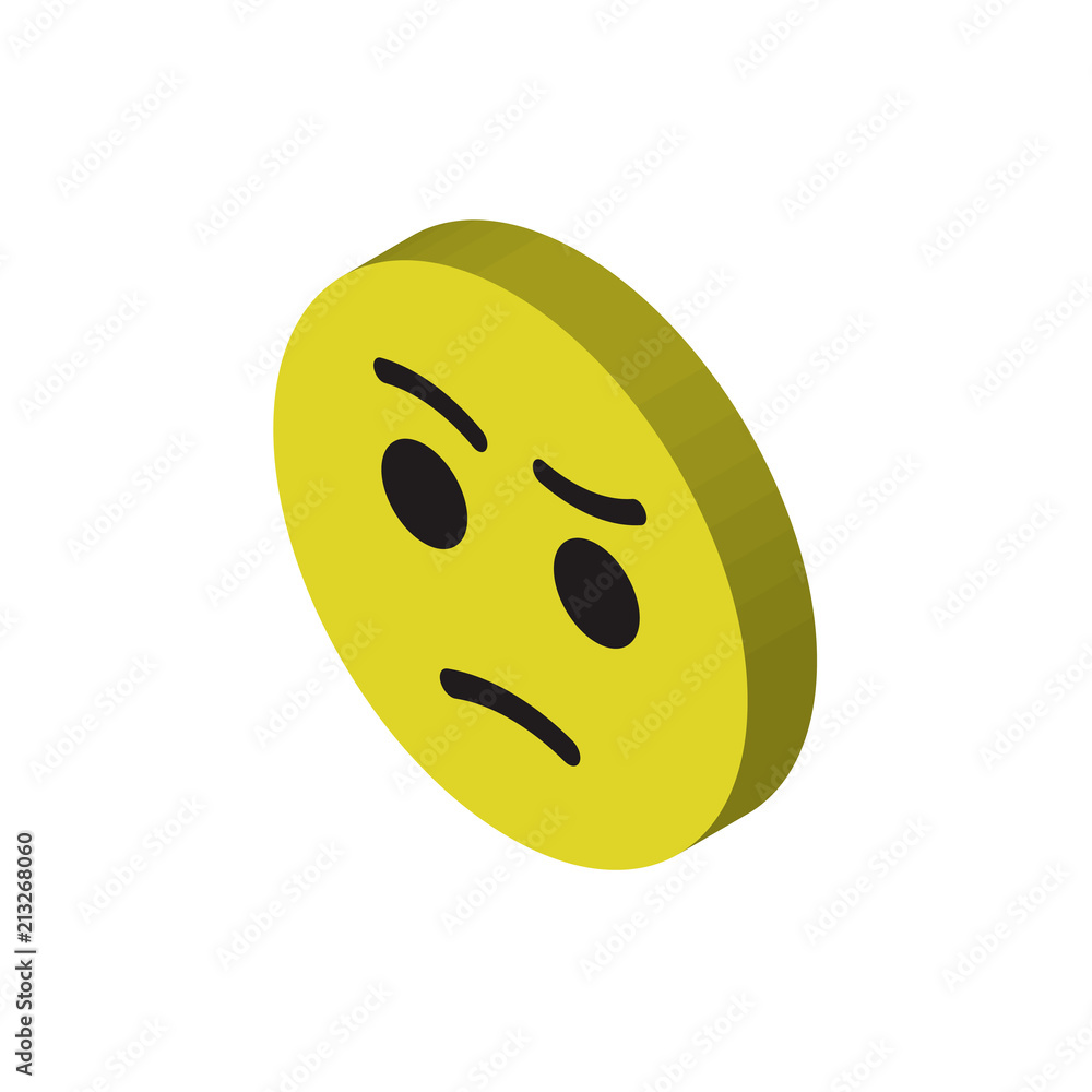 Fototapeta premium Sad isometric right top view 3D icon