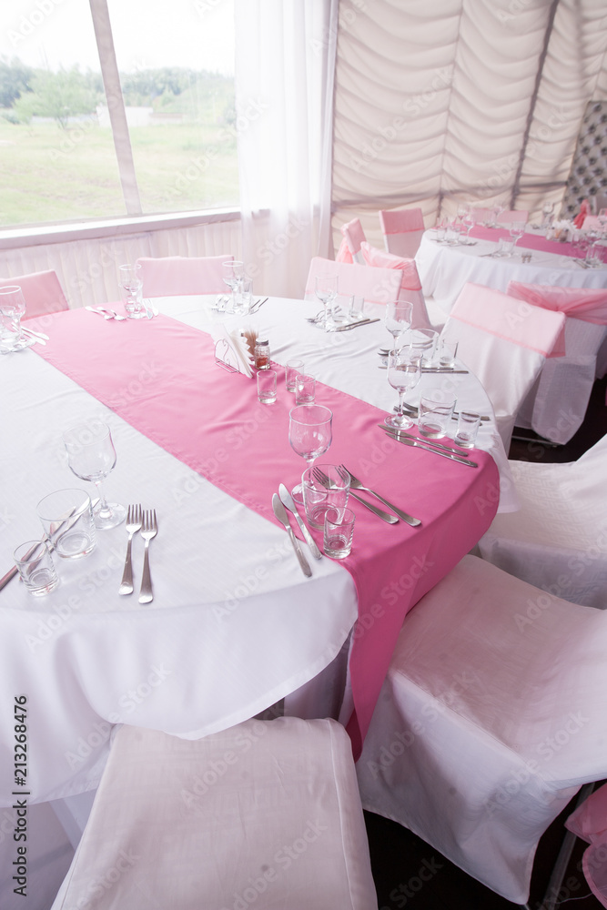 restaurant. pink interior