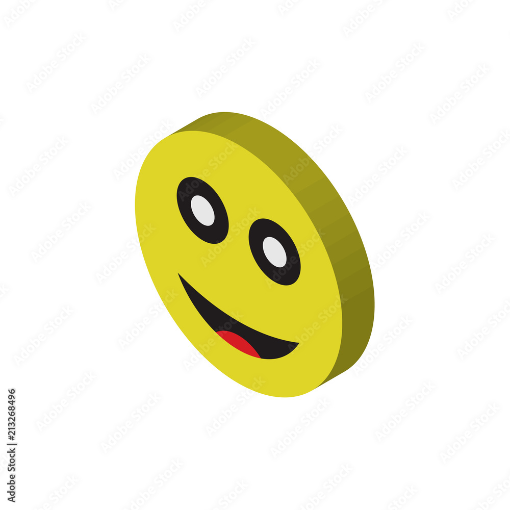 Fototapeta premium Happy isometric right top view 3D icon