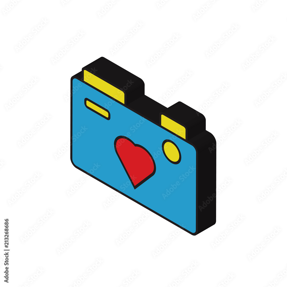Photo camera isometric right top view 3D icon