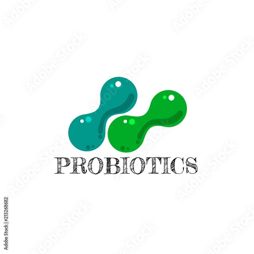 Probiotics logo. Concept of healthy nutrition ingredient for therapeutic purposes. simple flat style trend modern logotype graphic design isolated © ogologo