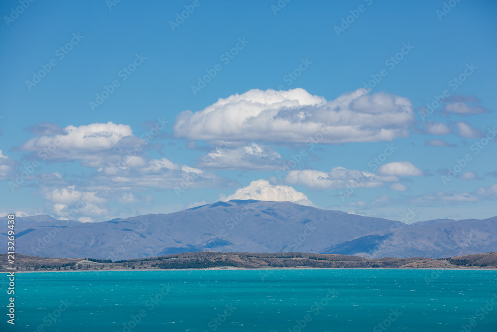 Overlooking Lake Pukaki with it's beautiful turquoise waters, south island, New Zealand
