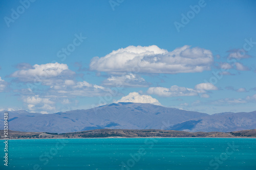 Overlooking Lake Pukaki with it's beautiful turquoise waters, south island, New Zealand