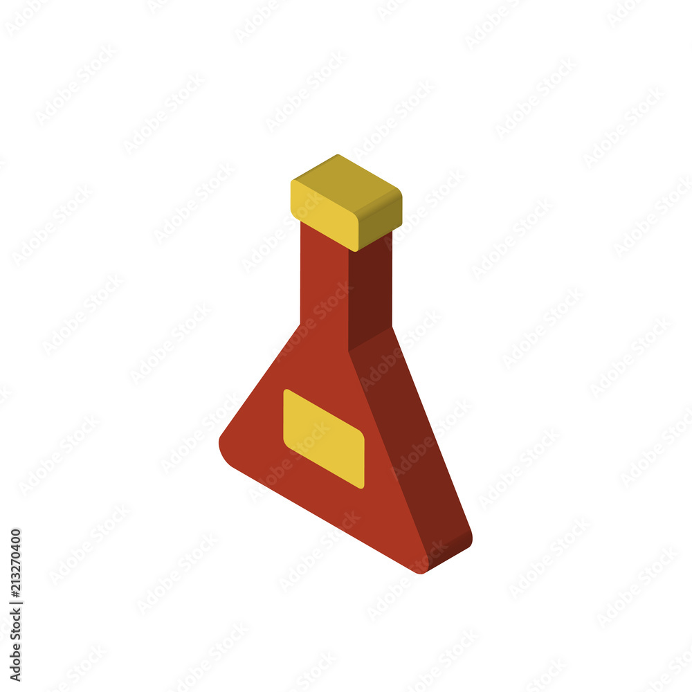 Ketchup isometric right top view 3D icon Ketchup isometric right top view 3D icon