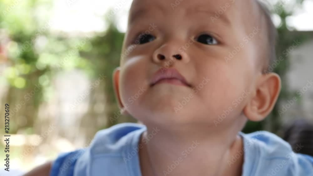 Slow motion Close-up of crying baby boy Slow motion Close-up of crying baby boy
