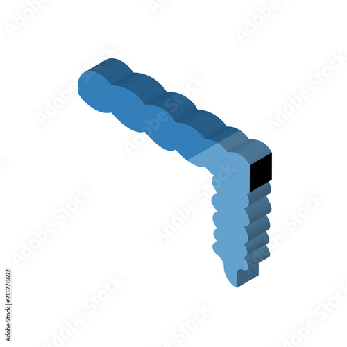 Large Intestine isometric right top view 3D icon