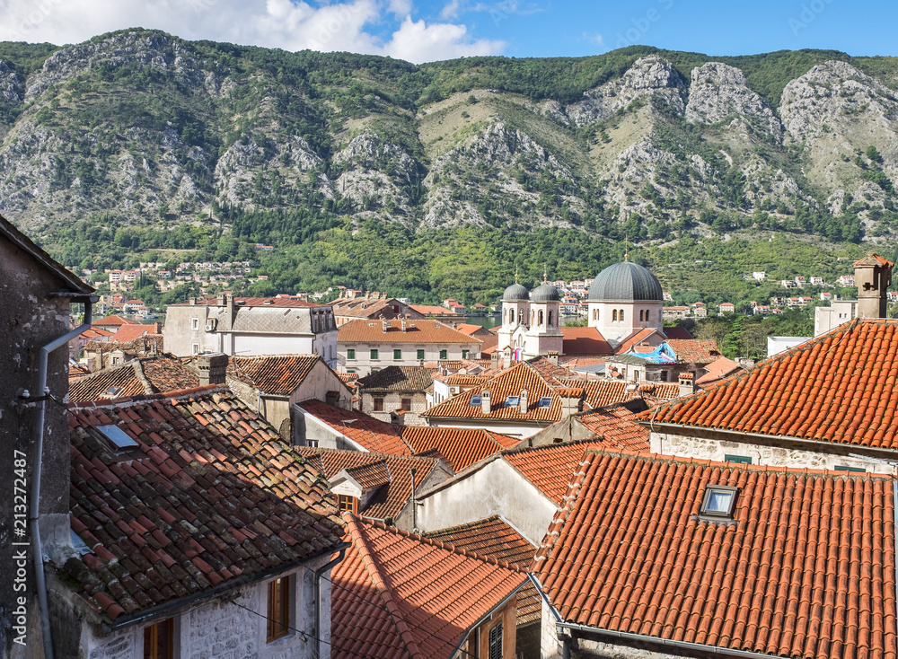 Old Town Kotor rooftops view, Montenegro
