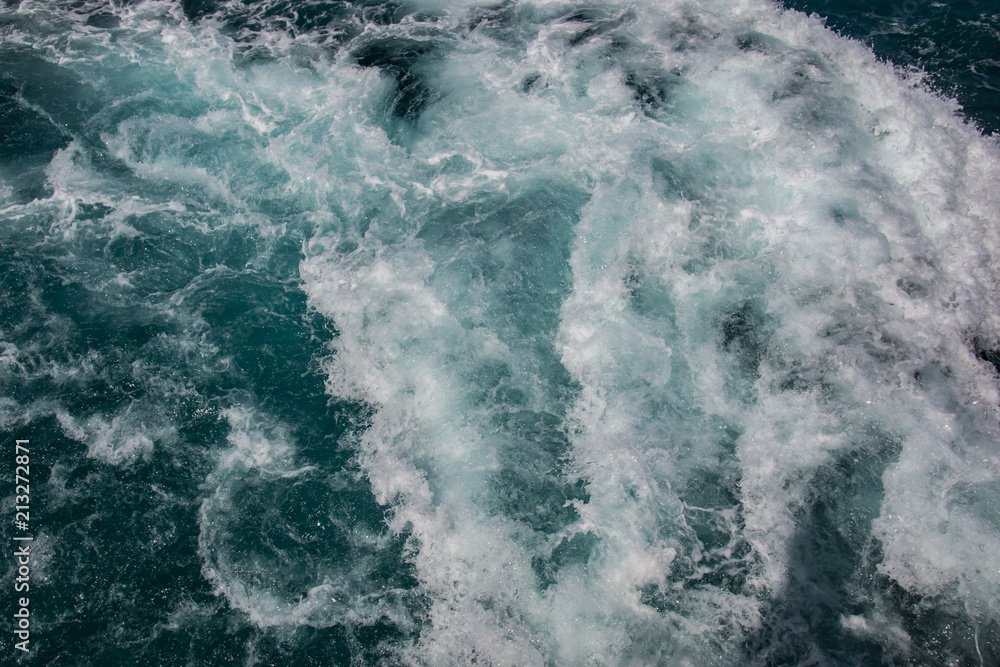Fototapeta premium Ocean surface, sea foam on blue ocean, background, MORE OPTIONS ON MY PORTFOLIO 