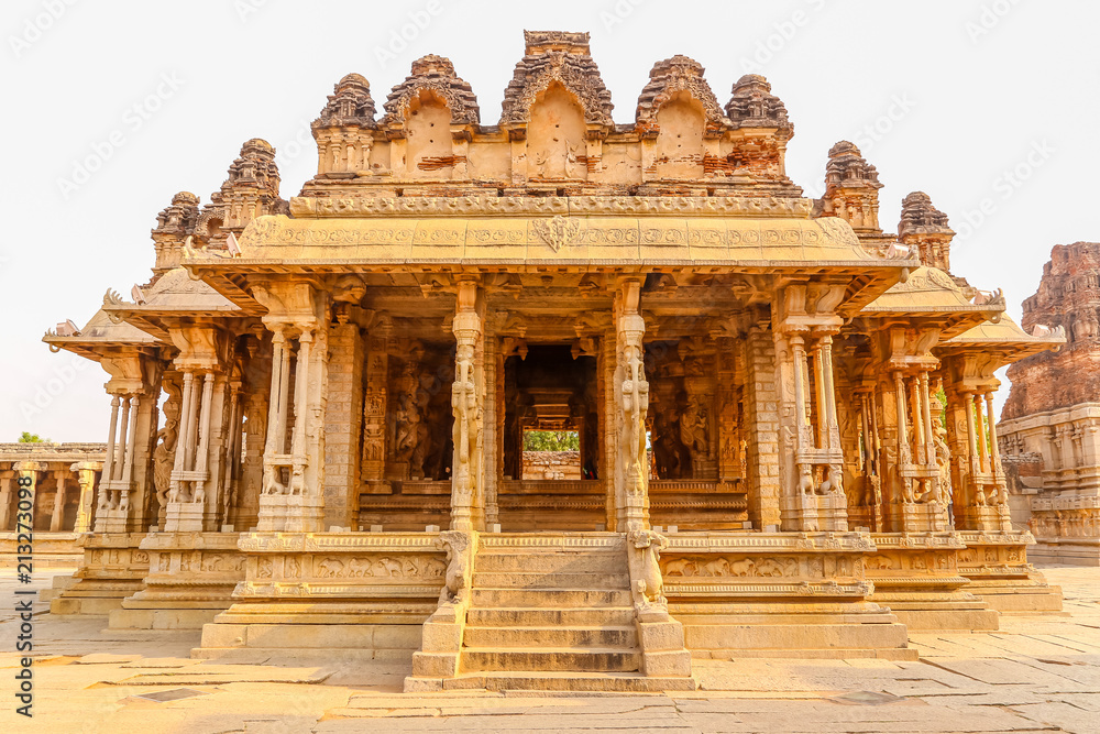 Kalyana mantpa in Vittala temple complex at Hampi - a UNESCO World Heritage Site located in Karnataka, India.
