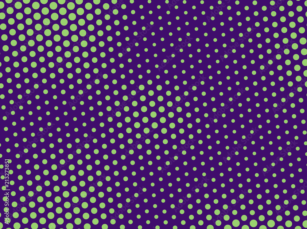 Green-purple halftone background. Digital gradient. Abstract backdrop with circles, point, dots Green-purple halftone background. Digital gradient. Abstract backdrop with circles, point, dots