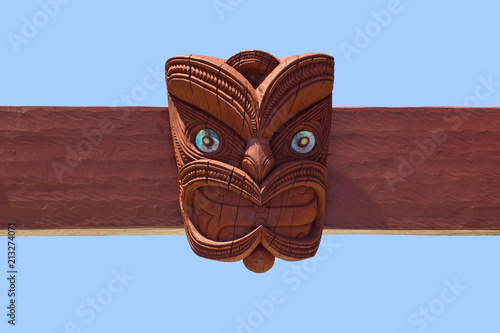 Detail of the Entrance gate to the Waitangi Regional Park, New Zealand