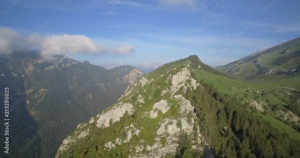 Aerial, Flight Along The Mountains Of Sierra Pedregosa In Cadi-Moixero National Park, Pyrenees, Spain - native Version