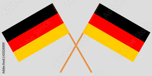 The crossed Germany flags. Vector