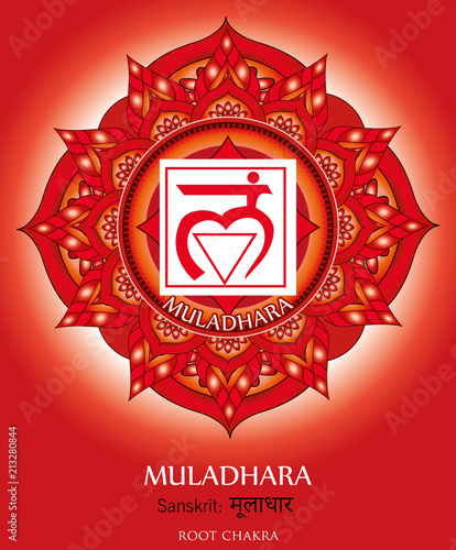 First chakra illustration vector of Muladhara
