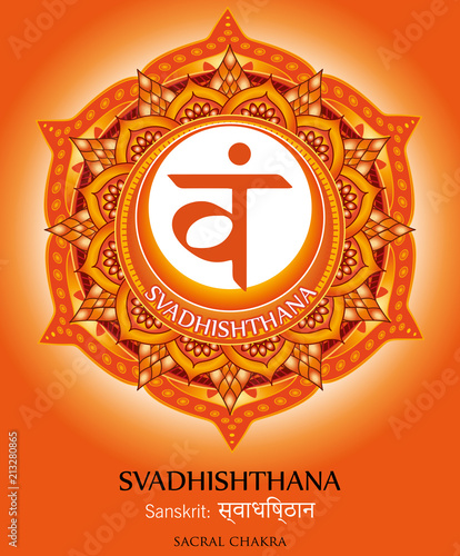 Second chakra illustration vector of Svadhishthana