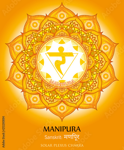 Third chakra illustration vector of Manipura