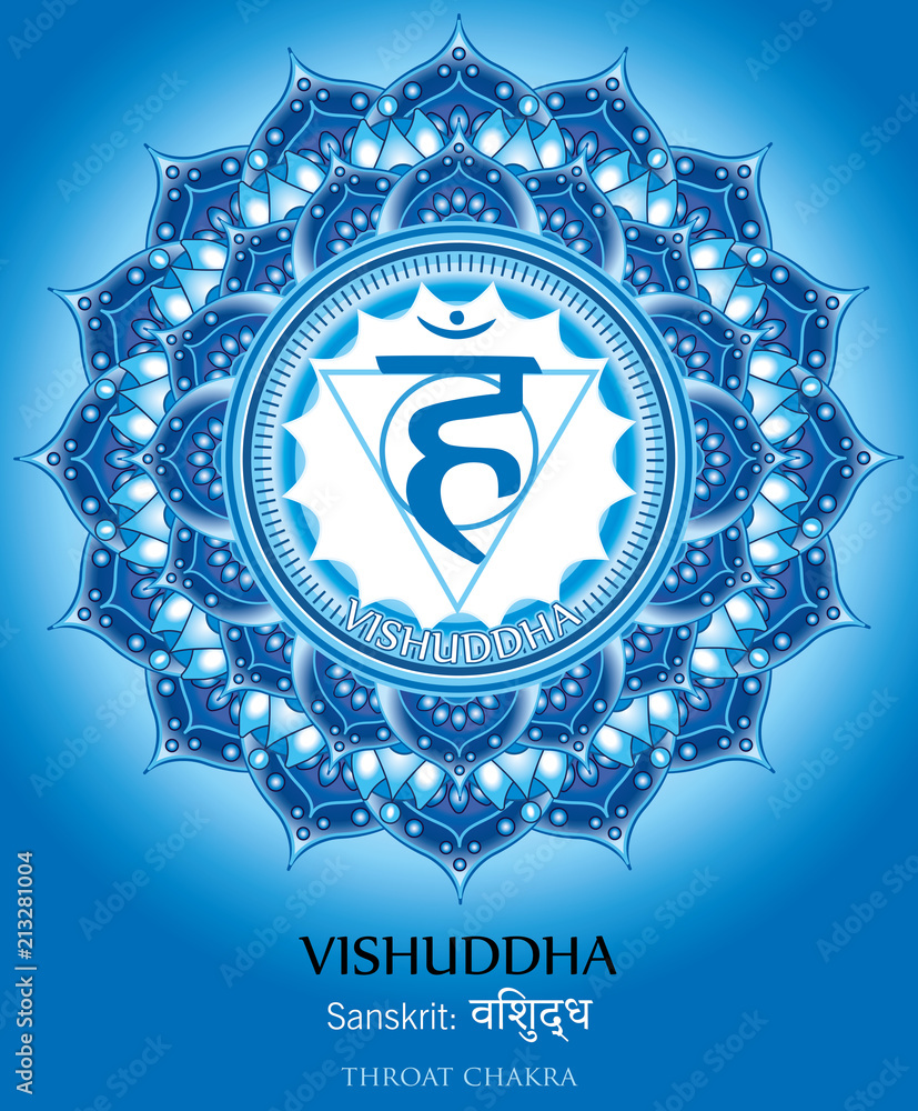 Fifth chakra illustration vector of Vishudda
