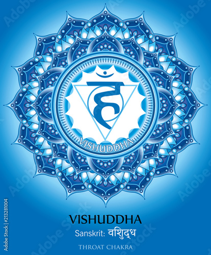 Fifth chakra illustration vector of Vishudda