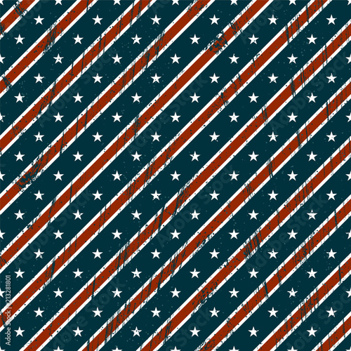 Stars and stripes style seamless pattern