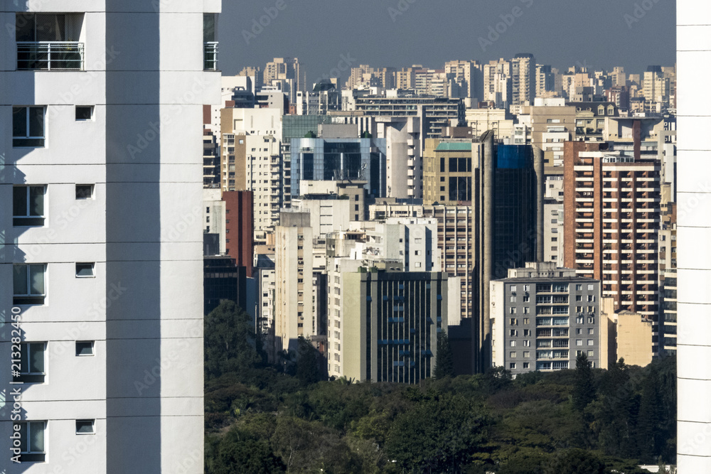 Fototapeta premium Sao Paulo, Brazil, June 29, 2018. Skyline of Pinheiros nighborhood, in West zone of Sao Paulo.