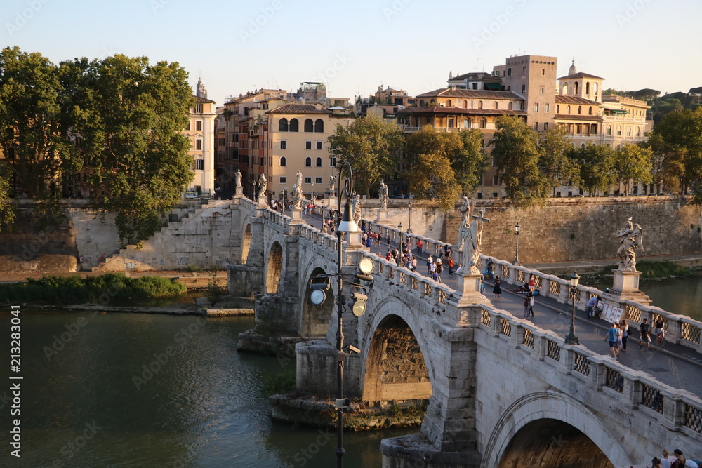 Bridge Sant Angelo nearby at Castel Sant’Angelo in Rome, Italy