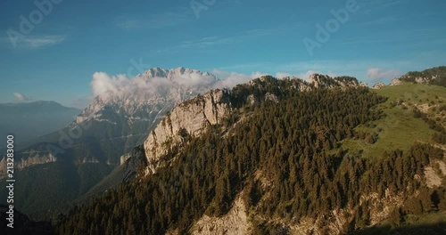 Aerial, Flight Along The Mountains Of Sierra Pedregosa In Cadi-Moixero National Park, Pyrenees, Spain - graded Version photo