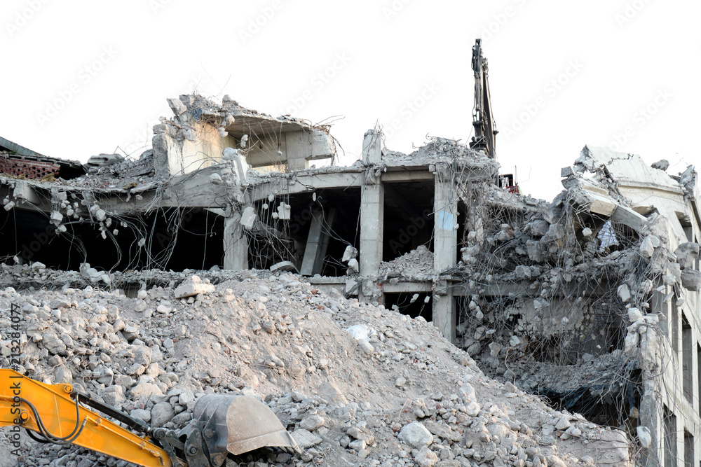 Fototapeta premium Demolition of the building