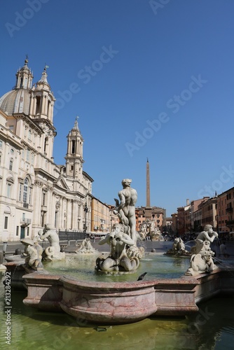 Fontana del Moro at Piazza Navona in Rome, Italy