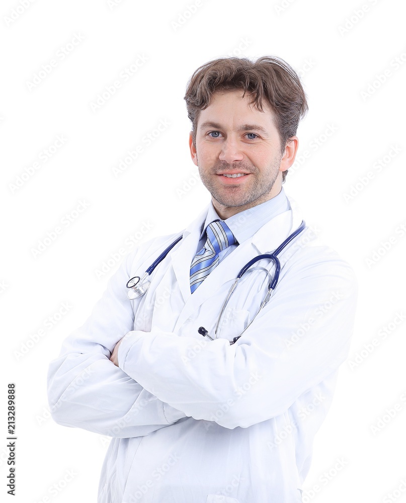 Portrait of young doctor with stethoscope Portrait of young doctor with stethoscope