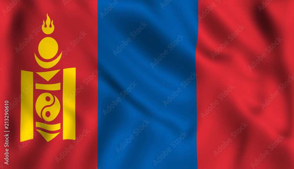 Naklejka premium mongolia flag waving symbol