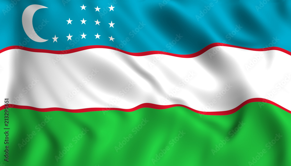 Uzbekistan flag waving symbol