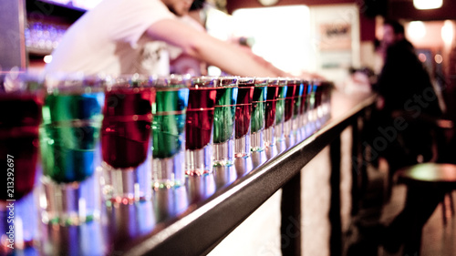 Colorful Drinks / Shots in a Bar