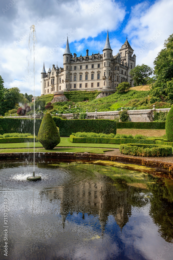 Dunrobin castle reflection, Scotland, UK Dunrobin castle reflection, Scotland, UK