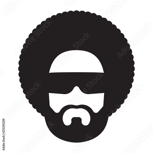 African man with afro hairstyle and sunglasses