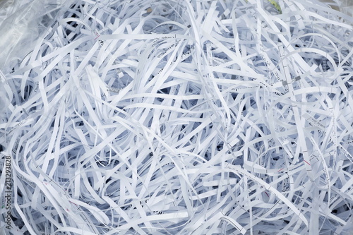 Paper recycle concept,shredded paper documents to recycle with close up shot.